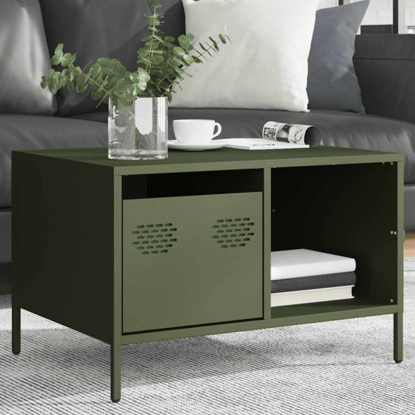 Mesa de centro acero laminado frío verde oliva 68.5x50x43.5cm M 4
