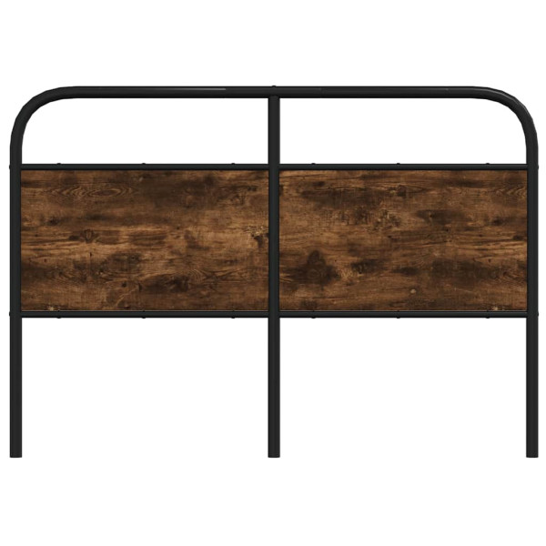 Cabecero de acero y madera de ingeniería roble ahumado 140 cm M 3