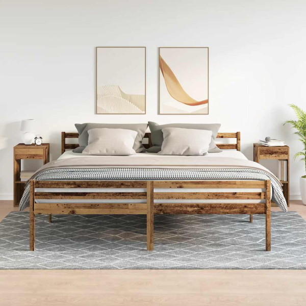 Mesillas de noche con cajón 2 uds madera vieja 35x34x66.5 cm M 3