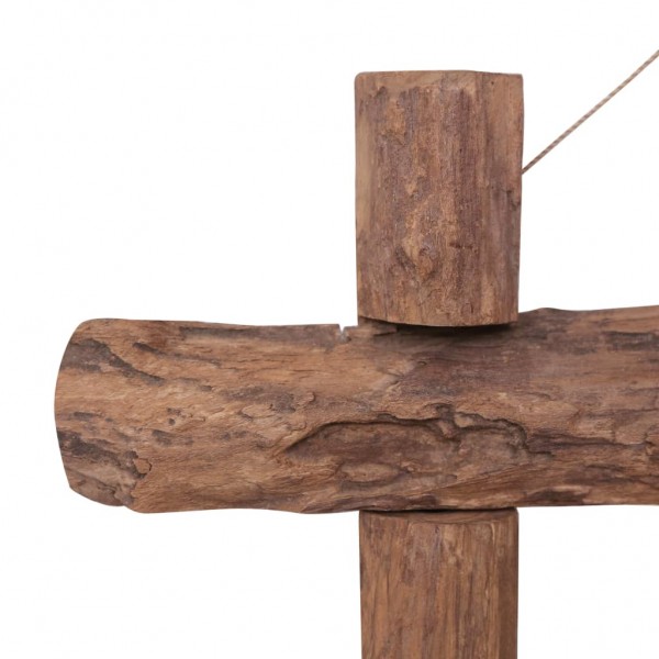 Espejo de troncos de madera maciza reciclada natural 70x70 cm M 4