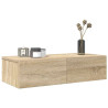 Estante de pared con cajones madera contrachapada roble sonoma 1