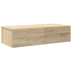 Estante de pared con cajones madera contrachapada roble sonoma H