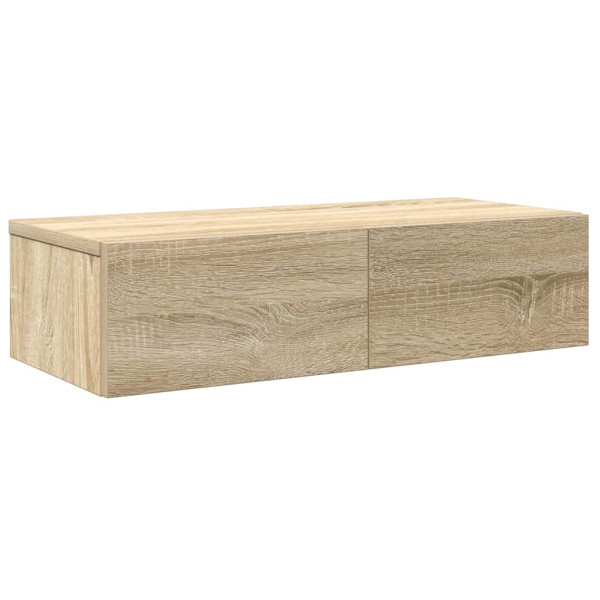 Estante de pared con cajones madera contrachapada roble sonoma M 2