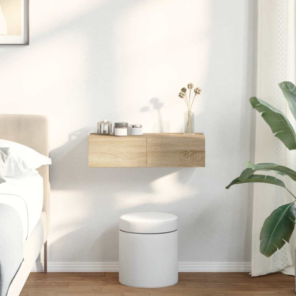 Estante de pared con cajones madera contrachapada roble sonoma M 3