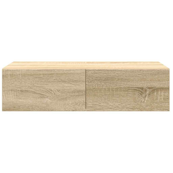 Estante de pared con cajones madera contrachapada roble sonoma M 4