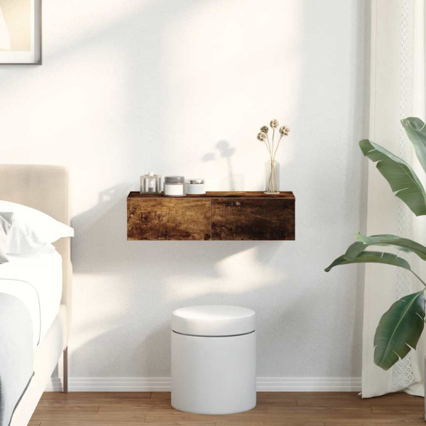 Estante de pared con cajones de madera contrachapada blanco M 3