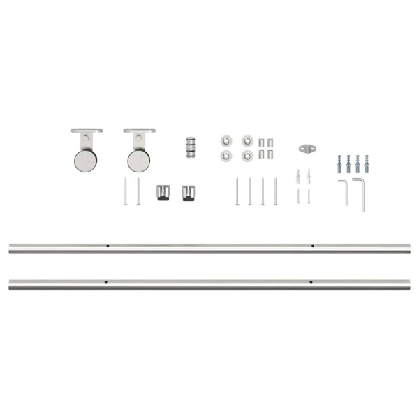 Kit de herrajes para puerta corredera 200 cm acero plateado M 5