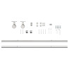 Kit de herrajes para puerta corredera 200 cm acero plateado 5