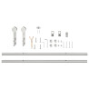 Kit ferragens p/ porta deslizante 200cm aço inoxidável prateado 5