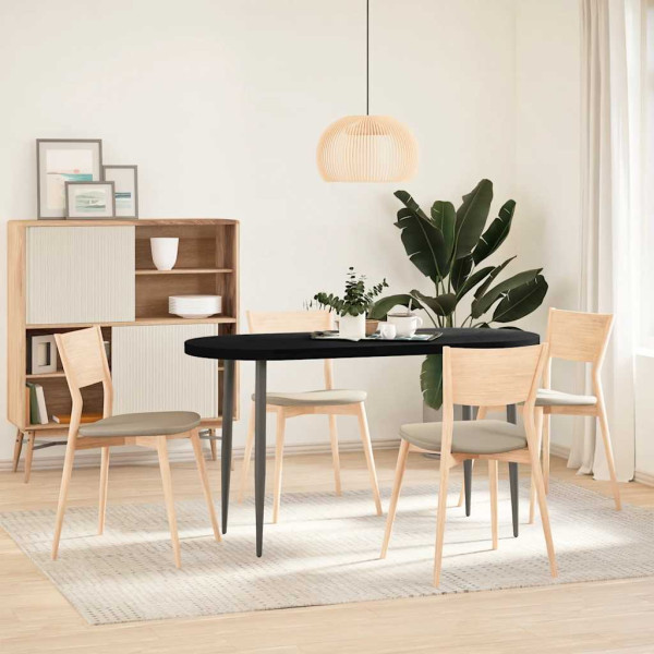 Tablero de mesa ovalado madera maciza de roble 140x60x4 cm M 3