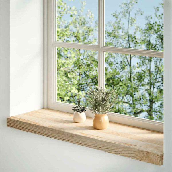 Alféizares de ventana 2 uds madera maciza roble sin tratar M 2