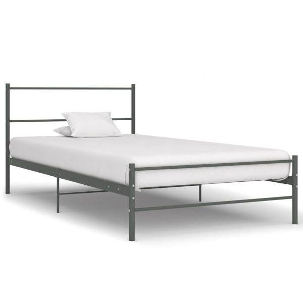 Estructura de cama de metal gris 100x200 cm D