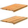 Soleiras da janela 2 pcs 70x40x2 cm carvalho castanho-claro 1