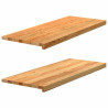 Soleiras da janela 2 pcs 100x40x2 cm carvalho castanho-claro 1