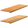 Soleiras da janela 2 pcs 120x40x2 cm carvalho castanho-claro 1