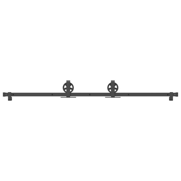 Kit de herrajes para puertas correderas acero negro 183 cm M 2