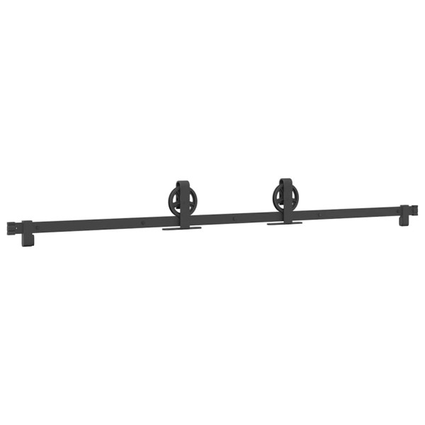 Kit de herrajes para puertas correderas acero negro 183 cm M 4