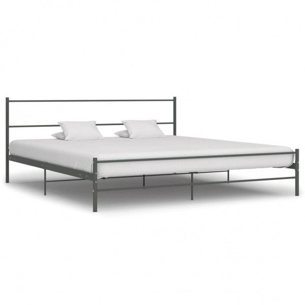 Estructura de cama de metal gris 200x200 cm D