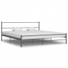 Estructura de cama de metal gris 200x200 cm 1