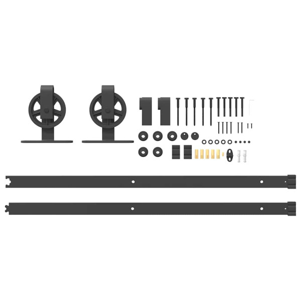 Kit de herrajes para puertas correderas acero negro 183 cm M 5