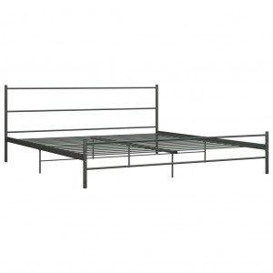 Estrutura de cama 200x200 cm metal cinzento H
