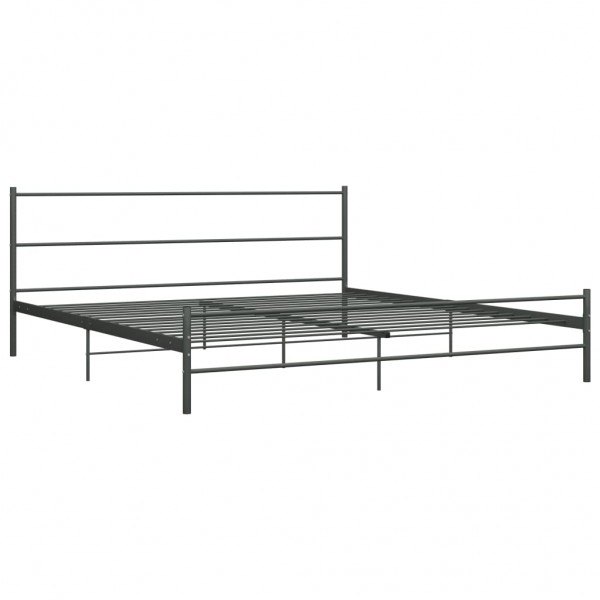 Estructura de cama de metal gris 200x200 cm M 2