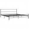 Estructura de cama de metal gris 200x200 cm 2