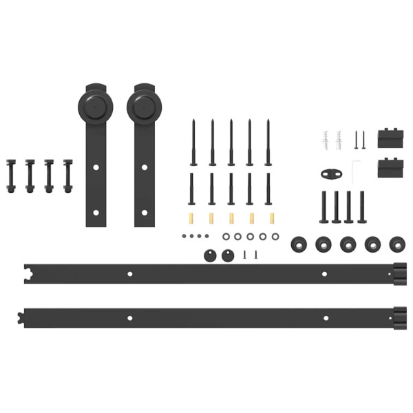 Kit de herrajes para puertas correderas acero negro 152 cm M 5
