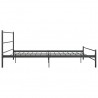 Estructura de cama de metal gris 200x200 cm 4