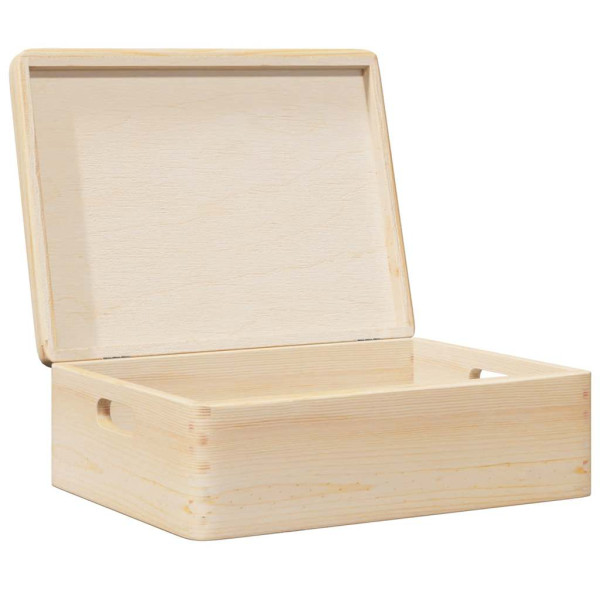 Caja de madera con tapa y asas madera maciza pino 40x30x13 cm M 5