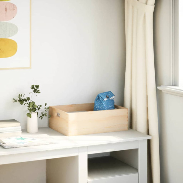 Caixa de madeira com pegas 40x30x13 cm pinho de madeira maciça M 3