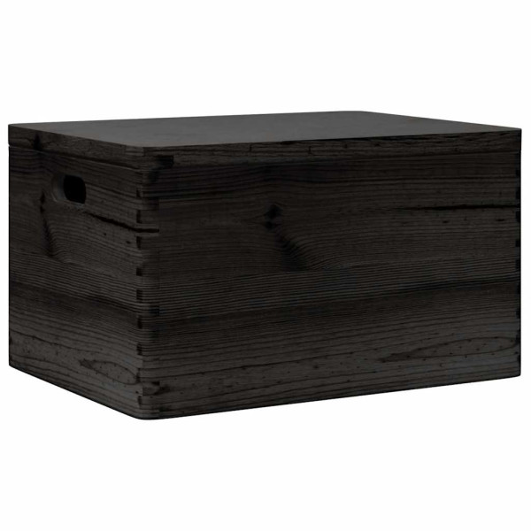 Caja de madera con tapa y asas madera maciza pino 40x30x23 cm M 2
