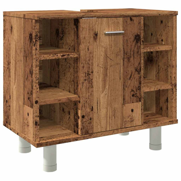 Armario de baño madera contrachapada envejecida 60x32x53.5 cm M 2