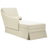 Chaise longue respaldo reposabrazos derecho terciopelo crema 1