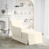 Chaise longue respaldo reposabrazos derecho terciopelo crema 2