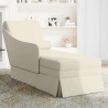 Chaise longue respaldo reposabrazos derecho terciopelo crema 3