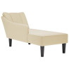 Chaise lounge com tecido creme para apoio de braço direito 1