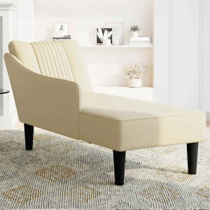 Chaise lounge com tecido creme para apoio de braço direito H