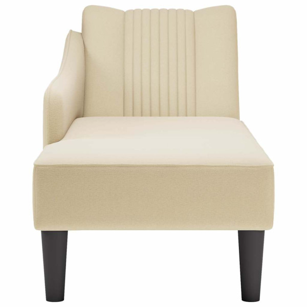 Chaise lounge com tecido creme para apoio de braço direito M 4