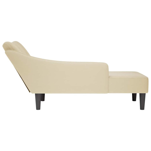 Chaise lounge com tecido creme para apoio de braço direito M 5