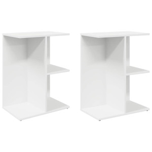Mesas cabeceira 2 pcs 46.5x29x61 cm derivados de madeira branco H