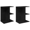 Mesas cabeceira 2pcs 46.5x29x61cm deriv. madeira carvalho preto 2