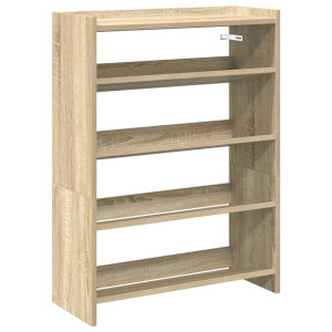 Mueble zapatero madera contrachapada roble sonoma 80x25x61.5 cm H
