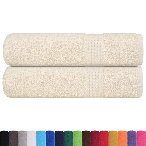 Toallas de Baño 2 uds crema 100x150 cm 360 g/m² 100% Algodón M 2