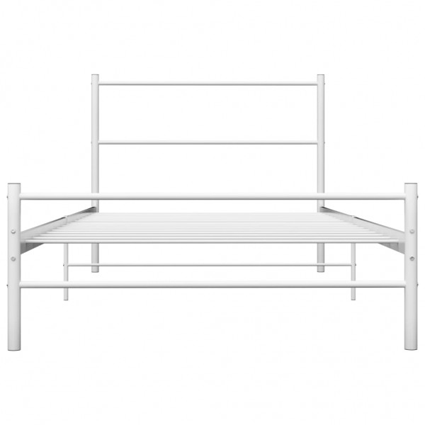 Estructura de cama de metal blanca 90x200 cm M 3