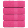 Toalhas de visita 4 peças rosa 30x50 cm 360 g/m2 100% algodão 1