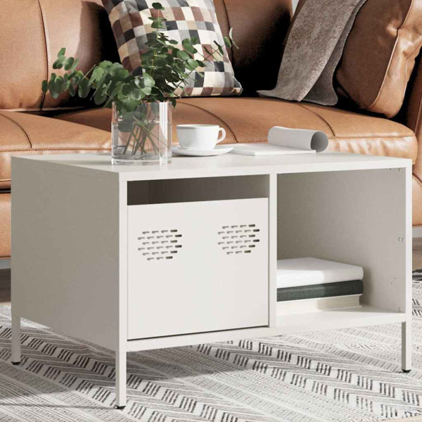 Mesa de centro acero laminado en frío blanco 68.5x50x43.5 cm M 4