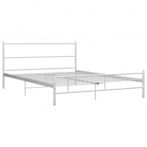 Estructura de cama de metal blanco 140x200 cm H