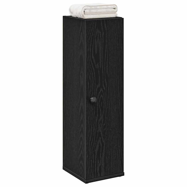 Mueble de baño con portarrollos negro 20.5x22x72 cm D