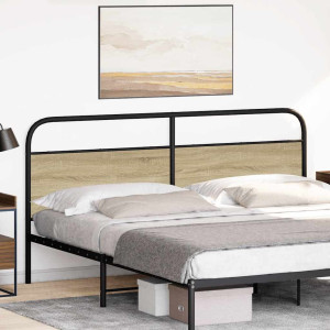 Cabeceira de cama 190 cm derivados madeira/aço carvalho sonoma H